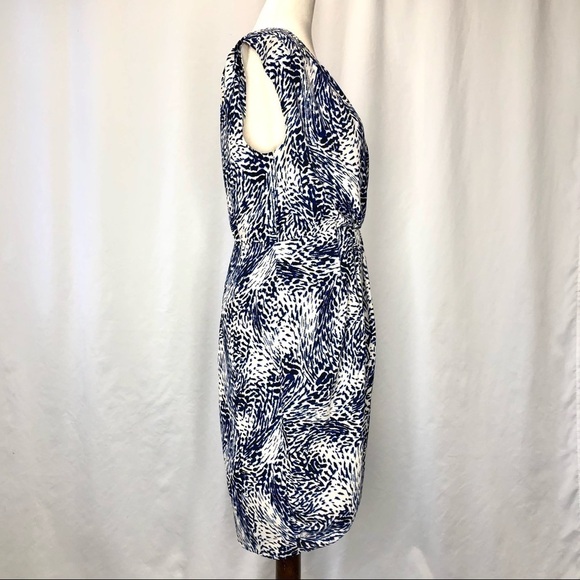 Express sleeveless faux wrap dress tulip hem abstract pattern S - Picture 4 of 8